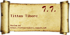 Tittes Tiborc névjegykártya